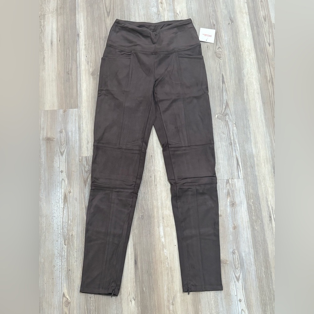 Ruby Ribbon Suede Leggings in Espresso Size Small NWT